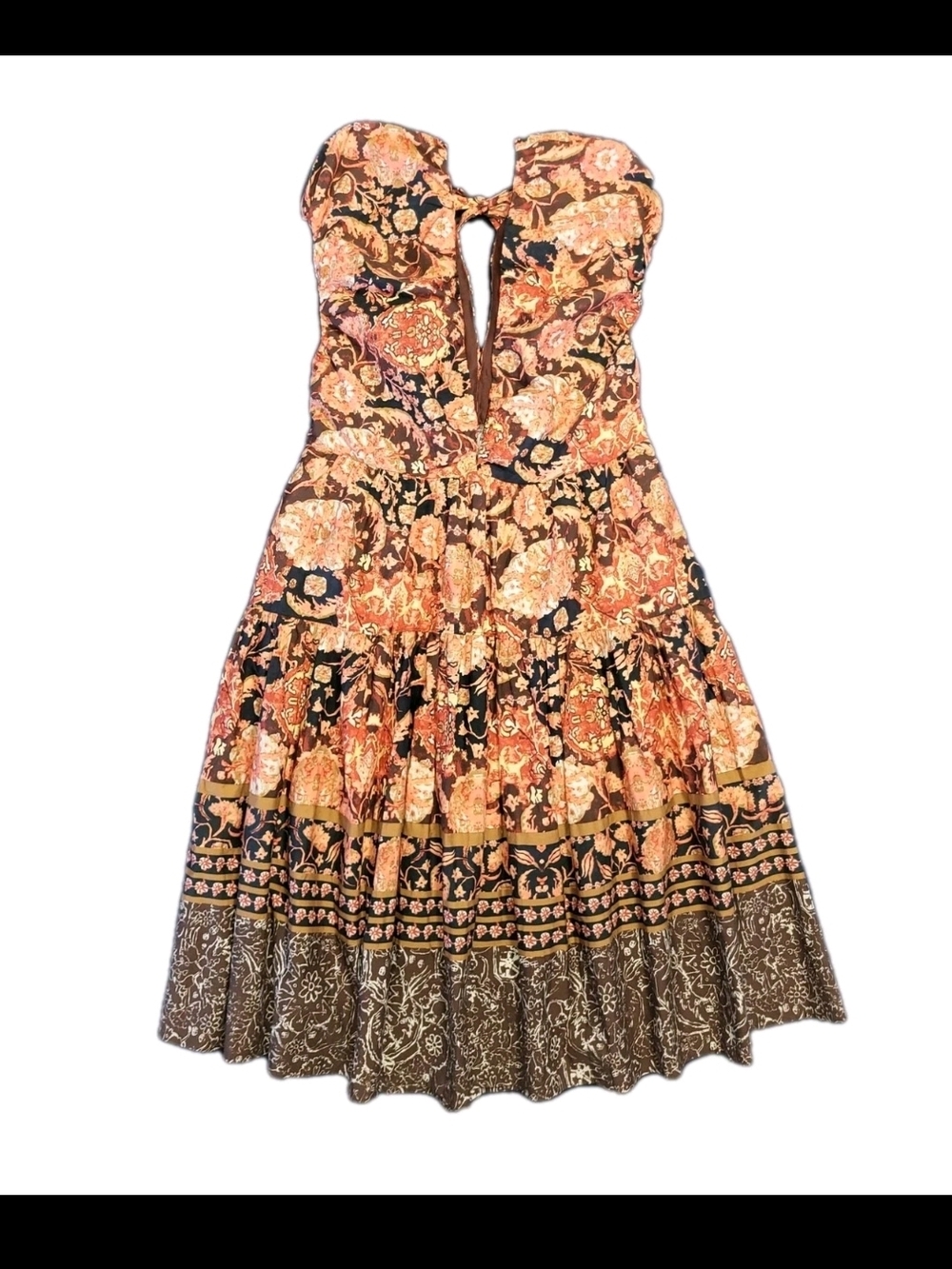 Anthropologie Floral Tie-Back Dress - Navy & Rust - Picture 3 of 14